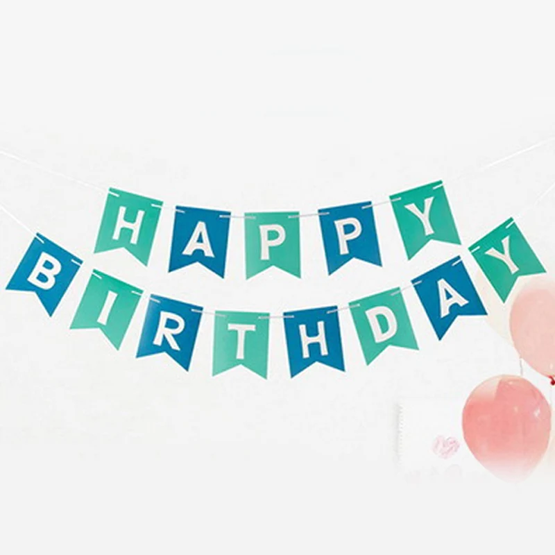 

Happy Birthday Banner Pennant Buntings String Decoration Hanging For Party Wall Window E2S
