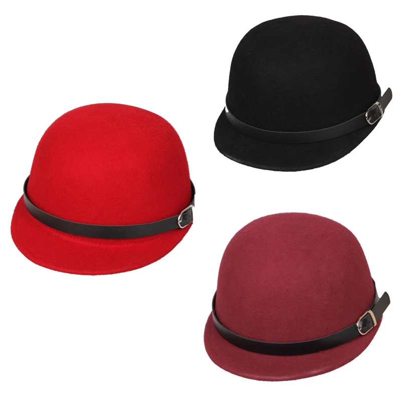 New Women Wool Derby Bowler Horse Riding Hat Equestrian Knight Cap