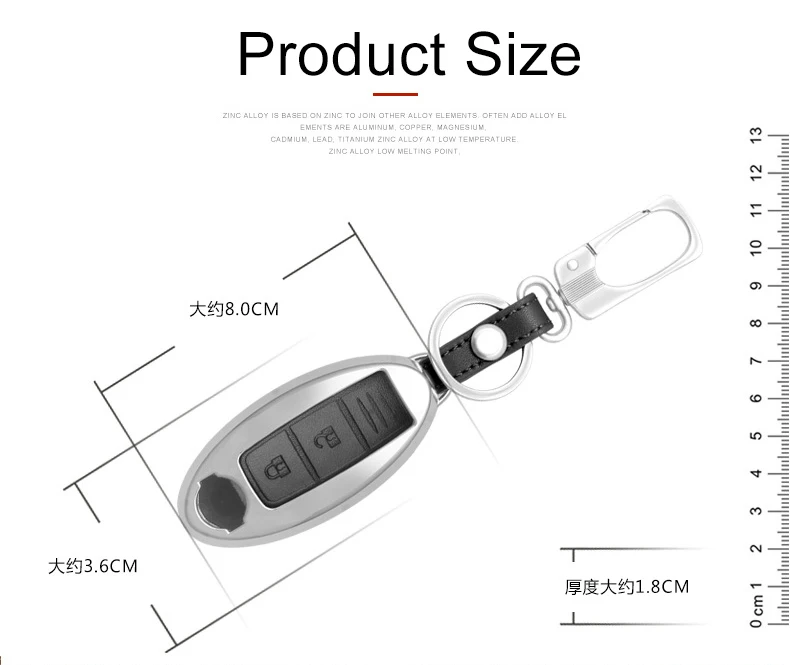 Цинковый сплав кожаный чехол ключа дистанционного управления автомобилем для Nissan Rogue X-Trail T32 Qashqai J11 Pathfinder Murano Note, Juke Shell брелок