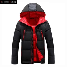 Новинка, зимняя мужская куртка-пуховик на белом утином пуху, модная повседневная утепленная куртка с капюшоном, теплое пальто с защитой от холода, Мужская брендовая одежда
