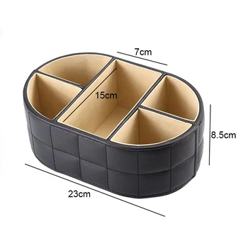 

Oval Desktop Storage Box Leather Remote Control Storage Box Cosmetics Storage Box Creative Jewelry Box