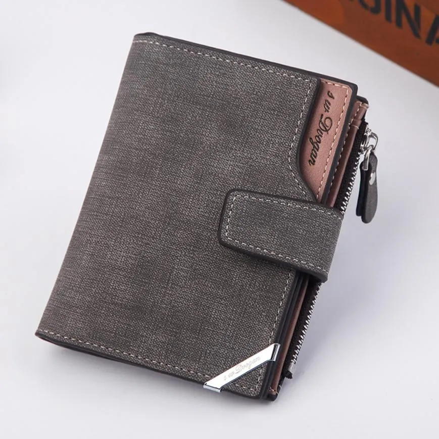 Men Slim leather multi-card-bit pack bag men Wallet Creadit Card Solid Color Cross Pattern Hasp Multi Card Position Wallet