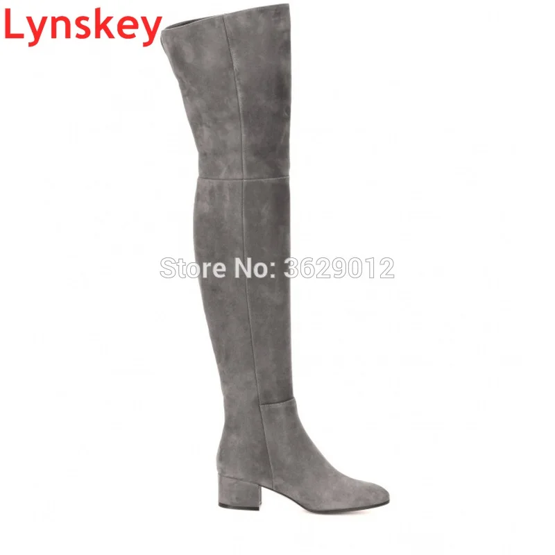 

New Arrival Over Knee Boots Women Fashion Autumn Boots Woman Shoes Zip Thick Heel Thigh High Boot Female