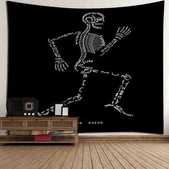 

Sugar Skull Skeleton Printing Home Tapestry Wall Hanging Wall Decoration Beach Towel Beach Blanket Dorm Decor Table Cloth