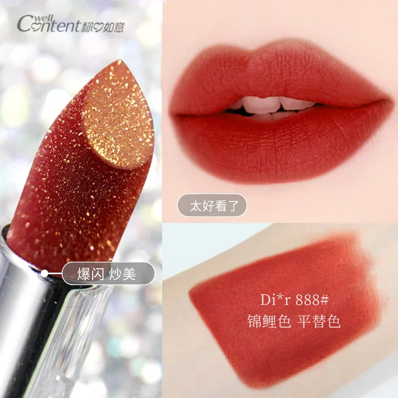 

Popular lipstick color Fashion 10 Styles Christal Lipstick Matte light Moist Lasting Color rendering Quit doing Lock color 1pcs