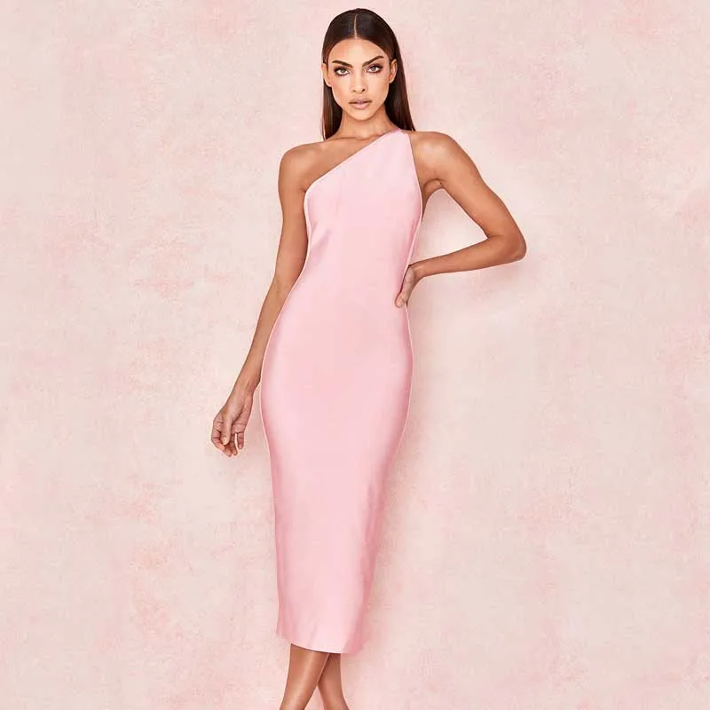 

Wholesale 2019 summer New woman's dress Fashion sexy One-shoulder Backless celebrity Boutique cocktail party bandage dress