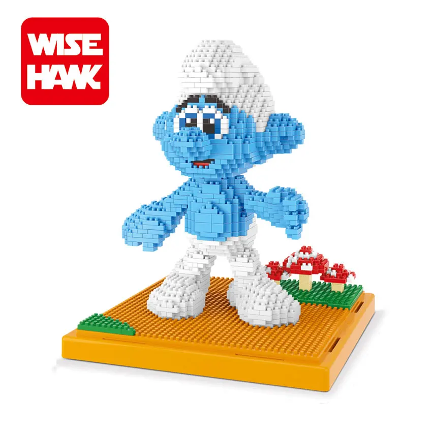 

WiseHawk Nanoblock Toy Clumsy Grouchy Diamond Building Bricks Action Figure Blue Wizard 3D Assembly Model Christmas Gift For Kid