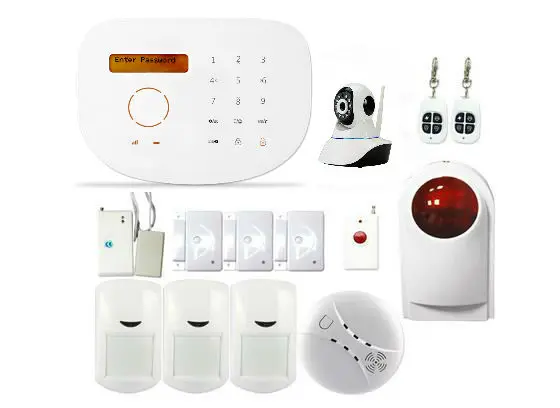 

free DHL433mHz Home Security Wireless GSM Alarm System IP Camera Security Home Protection antifurto casa senza fili