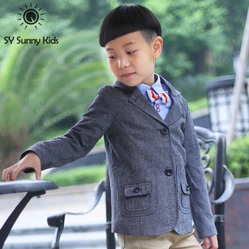 2 12 years old little teen boys suit blazers 2015 autumn solid color