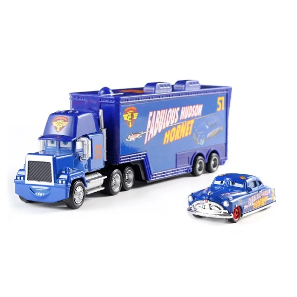Тачки disney Pixar тачки Mack Uncle № 51 сказочная игрушка Hudson Hornet Diecast автомобиль свободный 1:55 в Дисней Тачки 3 - Цвет: Mini Car And Truck