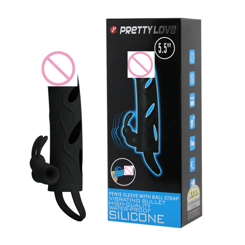 5 &quotМужской пенис рукав Пуля Вибратор с шариковым ремешком Окончательный любовь