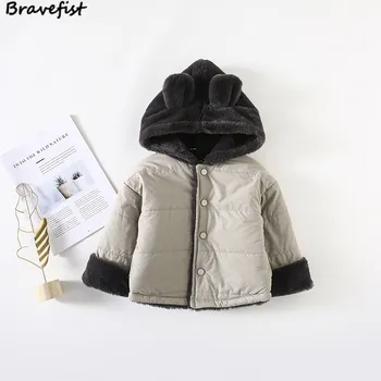

The Rabbit Hair Hooded Baby Boys Girls Coat Thicken Warm Children Boys Girls Clothes Winter Lovely Kids Jacket Outwear Tops