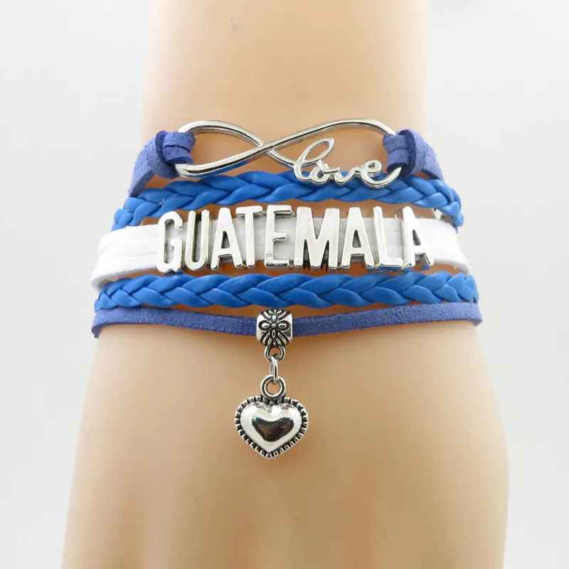 Браслеты и обручи love guatemala Подвеска для браслета в форме сердца с флагом