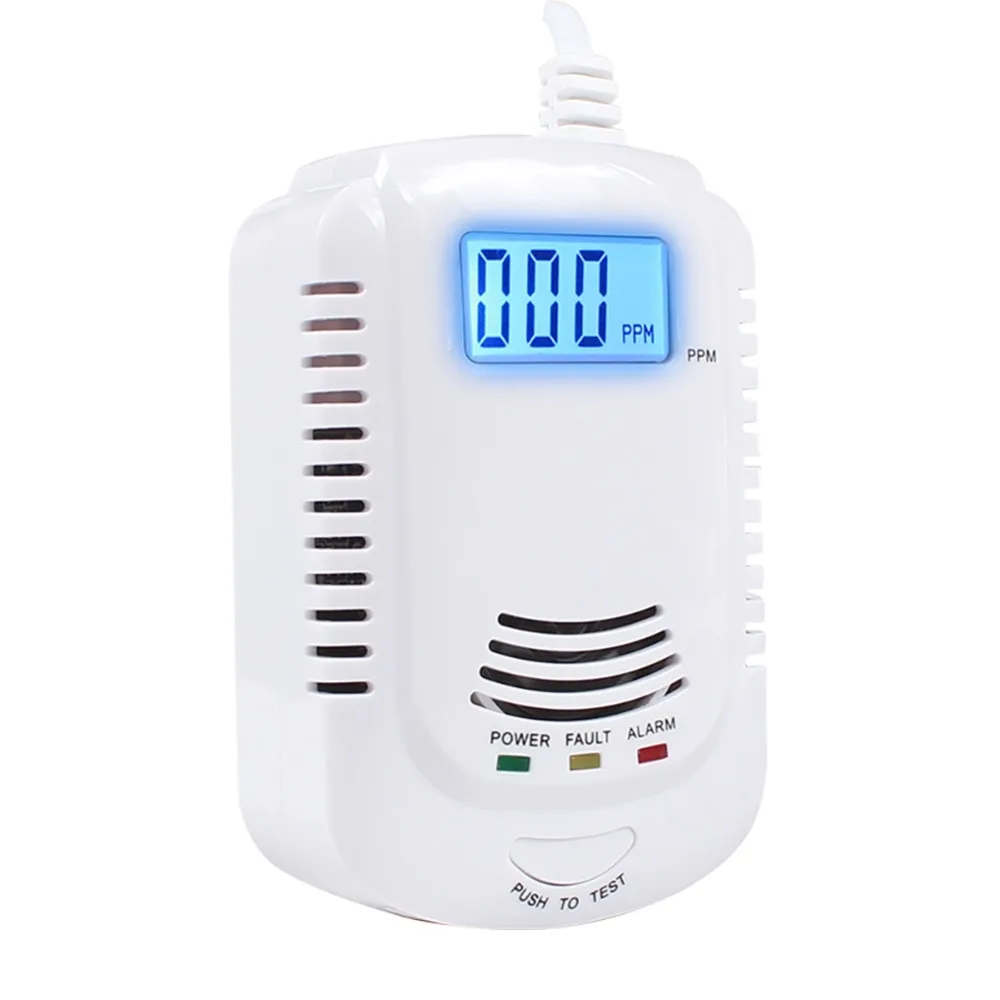 Combustible Gas Detector Sensor LPG Natural Gas Analyzer Leak Determine Tester Sound-light Alarm Security Alarm System EU Plug