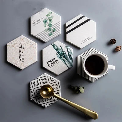 Natural Diatom Mud Creative Coaster Japanese Cartoon Insulation Mat Mug Slip Can Be Customized | Дом и сад