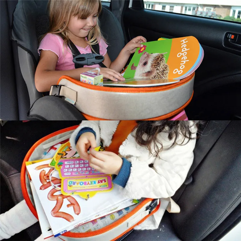 Portable Children Car Seat Tray Baby Stroller Holder Food Desk Waterproof New Child Table Car Seat Tray Storage Kids Toy