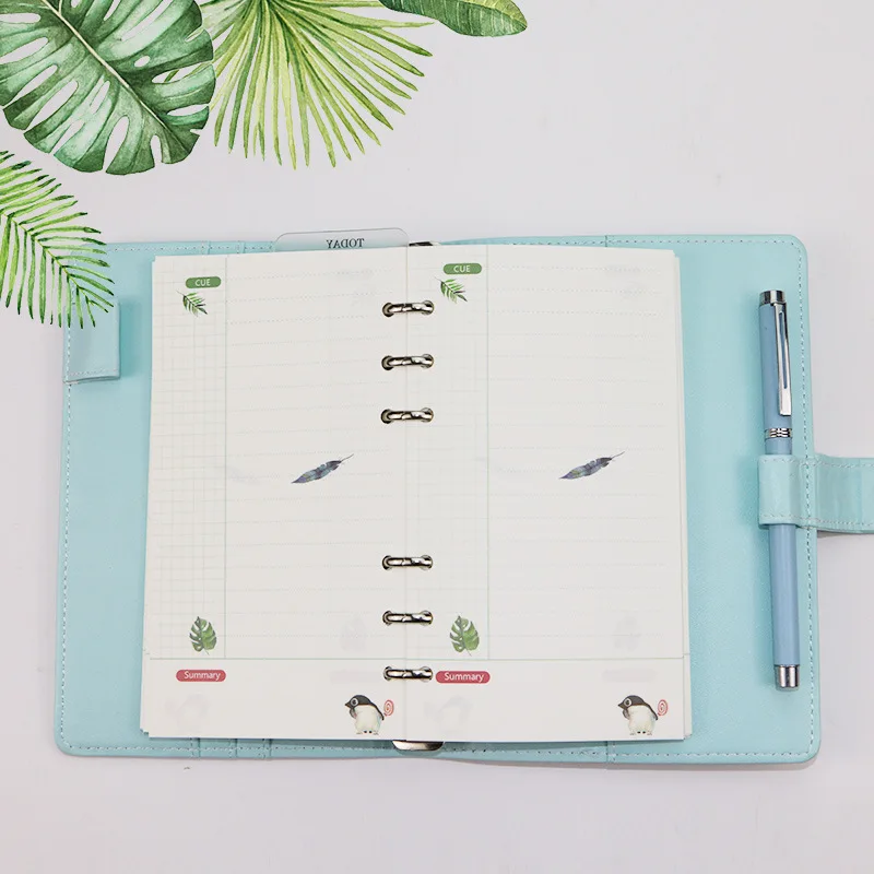45 Sheets A7 A6 A5 Pure Color Simple 6 Hole Loose-Leaf Notepad for core Inner Hand Account Planner Refills School Office Supply