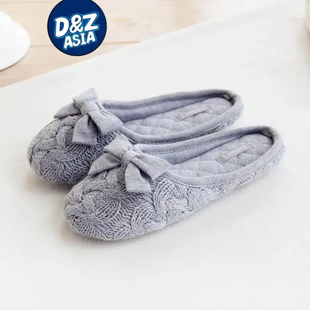 office new knit bow slipper household slippers interior non slip