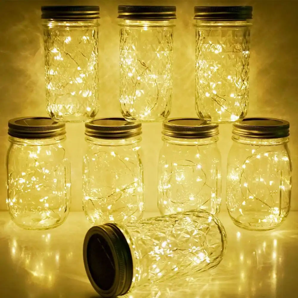20leds Solar Light String For Mason Jar Lid Solar Mason Jar Light