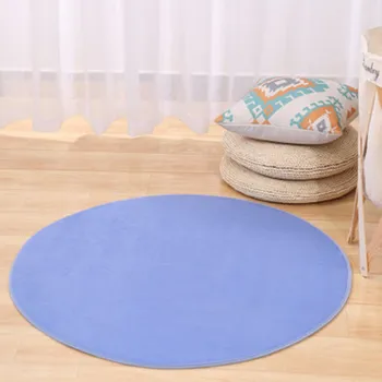 

New Solid Coral Velvet Anti-skid Carpet Rugs Tapete Soft Big Round Floor Carpet Living Room Bathroom Circle Yoga Mats 60-120CM