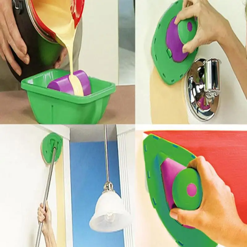 9pcs sponge Point And Paint Roller and Tray Set Household Painting Brush Decorative Tool Home Painting Brush Wall Decor Tool -