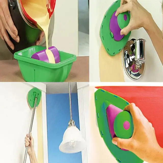 9pcs sponge Point And Paint Roller and Tray Set Household Painting Brush Decorative Tool Home Painting Brush Wall Decor Tool -
