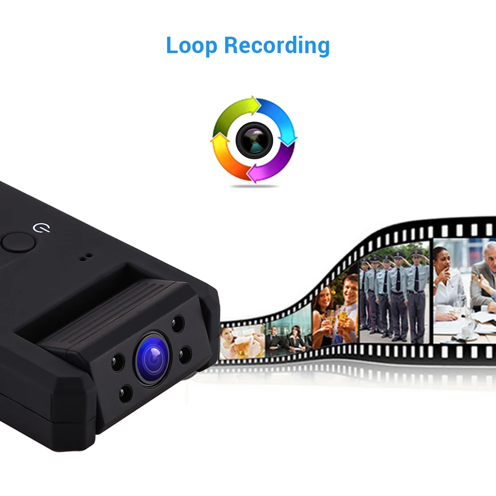 BOBLOV MD90 Mini DV Camara черная 1080P инфракрасная мини видеокамера ночного видения с функцией Обнаружения Движения вращения на 180 градусов