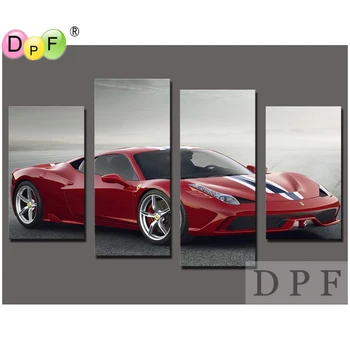 

3D Red sports car Diy diamond embroidery painting square rhinestone Cross Stitch triptych home decor Kits diamond mosaic kit