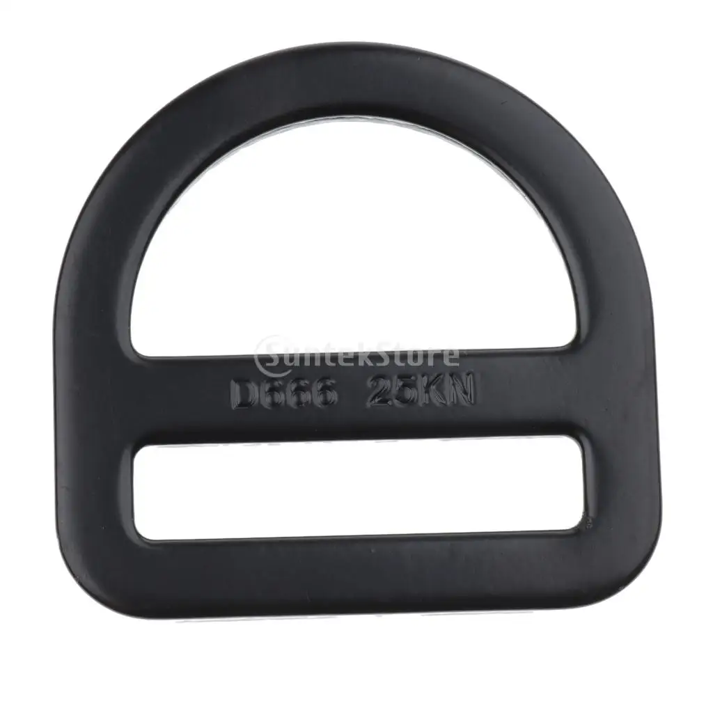 Outdoor 25KN Safety Harness Buckle Slotted D Ring for 45mm Belt Climbing Arborist Hardware