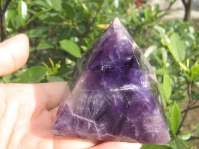 179 г природного кварцевого исцеления мечтательный Фиолетовый Кристалл Пирамида