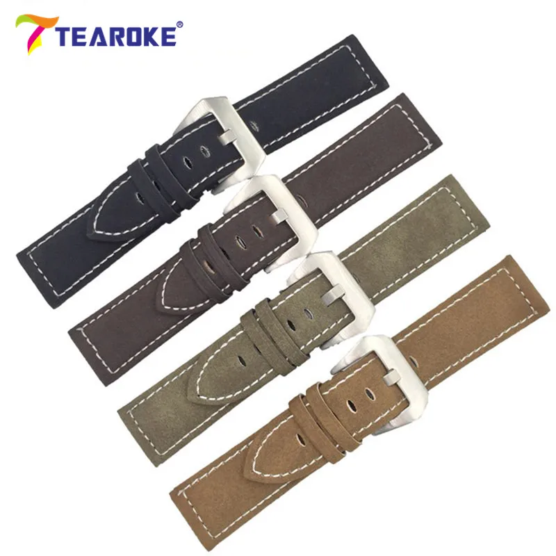 7 Color Handmade Matte Leather Watch Band Men Women 18mm 20mm 22mm 24mm Stainless Steel Buckle Strap for Panerai Watchband Brown 7 Color Handmade Matte Leather Watch Band Men Women 18mm 20mm 22mm 24mm Stainless Steel Buckle Strap for Panerai Watchband Brown