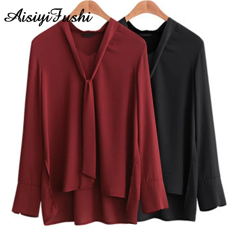 

Tunic Women's Shirts Blouses Long Sleeve Plus Size 4XL Tops Ladies Elegant Chiffon Office Blouses Women Casual Feminine Shirt