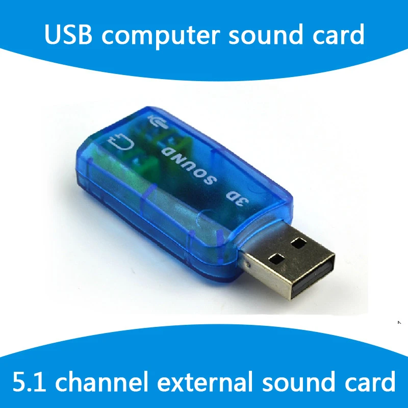 

Professional Microphone 3.5mm Connector USB to 3D Audio USB External Sound Card Adapter 5.1 Channel Sound