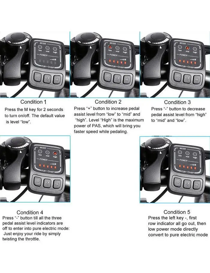 Perfect 26 inch Electric Bike Bicycle Mountain Bicicleta Full Suspension Alluminium Folding Frame 21Speed Mechanic Brake Road Bicycle 6