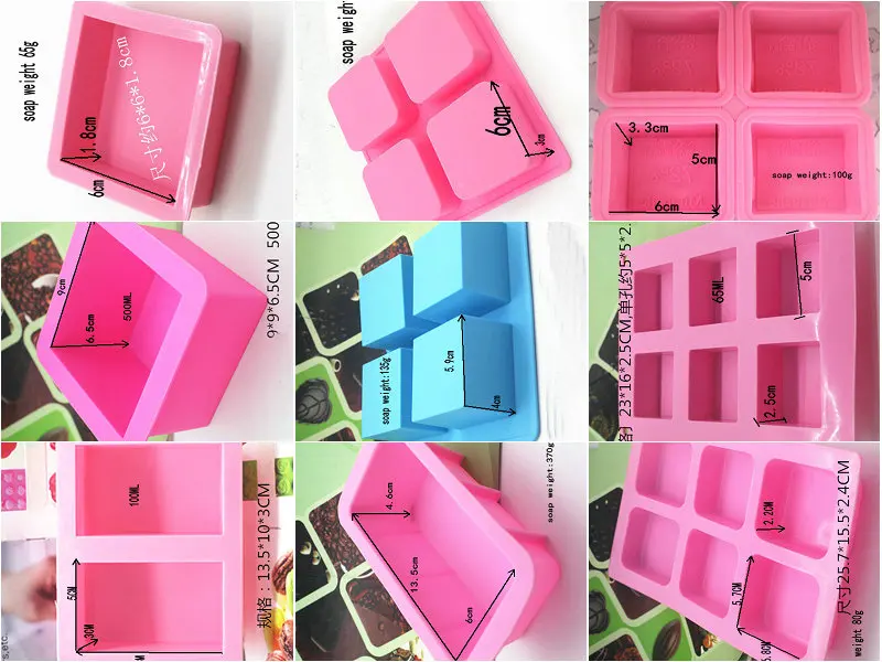

1PC Rectangular square series cake mould Silicone Mold soap DIY Pastry kitchen tools