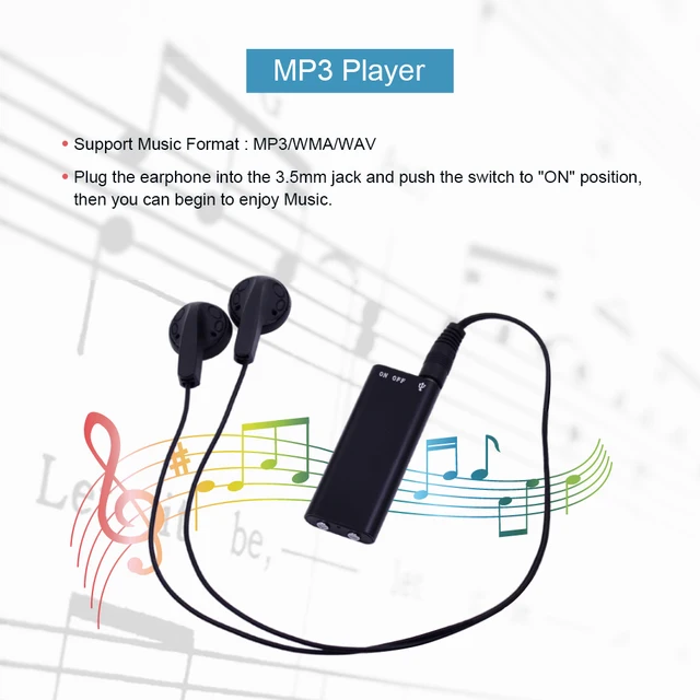 CHIPAL Voice Recorder Global Smallest 8GB Professional Recorder Digital Audio Mini Dictaphone + MP3 Player + USB Flash Drive