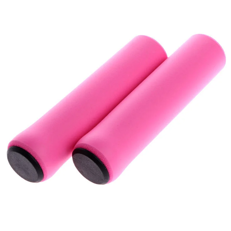 1 пара ручек на руль велосипеда, ультра-светильник, силиконовый руль, нескользящая рукоятка для MTB, шоссейный велосипед, велосипедная рукоятка - Цвет: Розовый