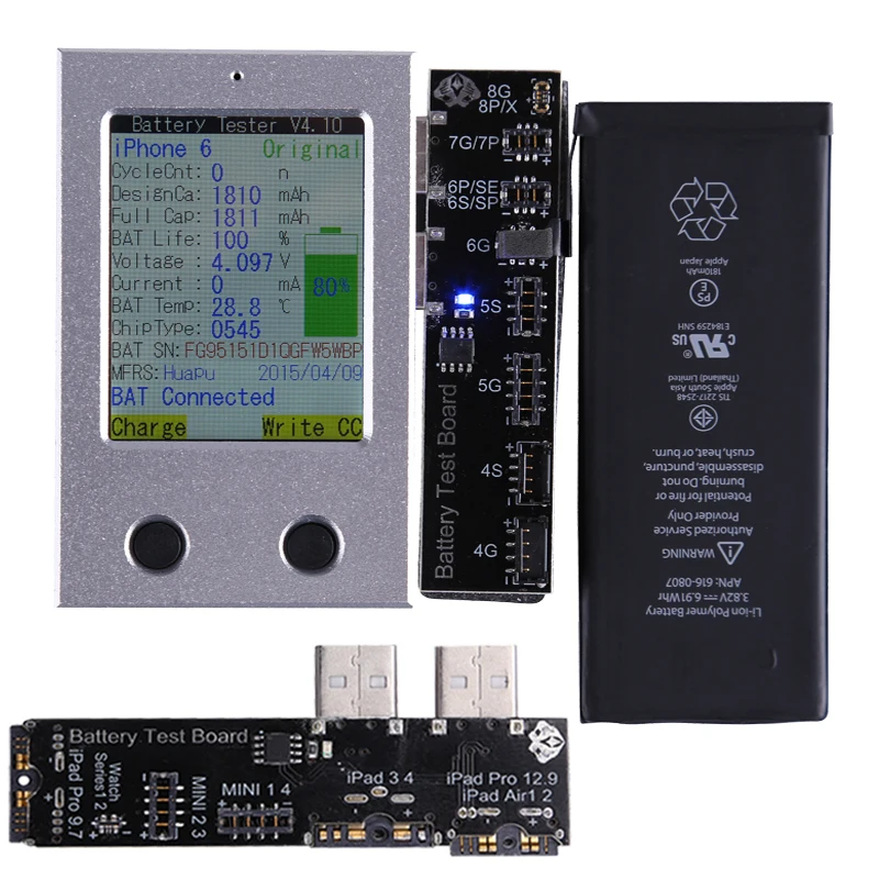 

Newest Battery Tester For iPhone X 8 8Plus 7 7Plus 6S 6SP 6 6P 5S 5 4S 4 iPad iWatch S1 S2 Battery Checker a Key Clear Cycle