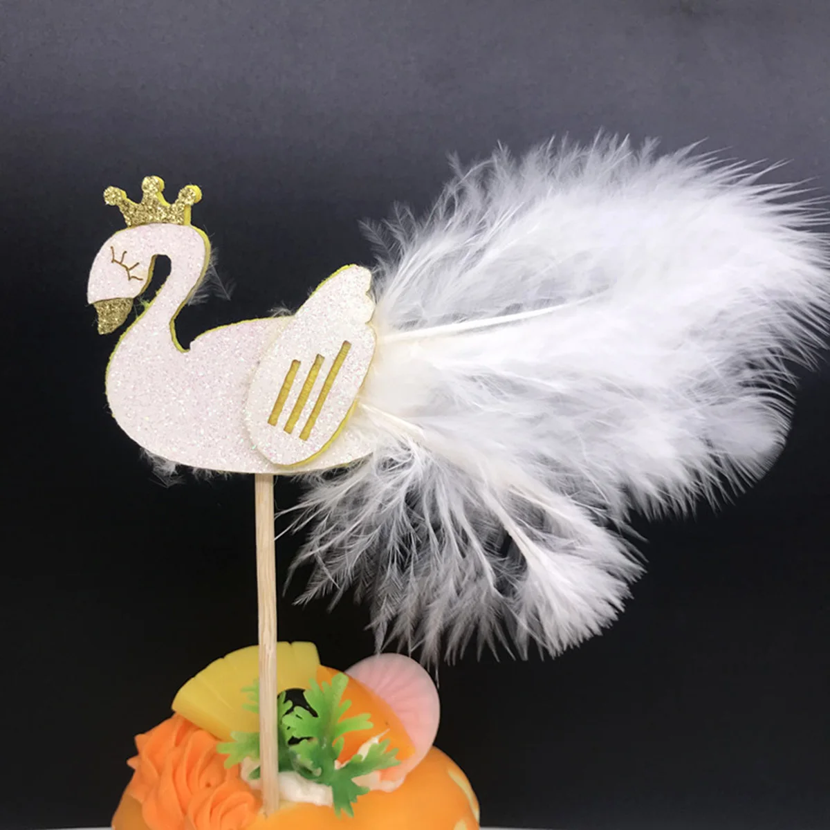 

5PCS/Set Decorative Feather Wing Cupcake Picks Flamingo Swan Cake Topper Dessert Decoration For Wedding Birthday Party