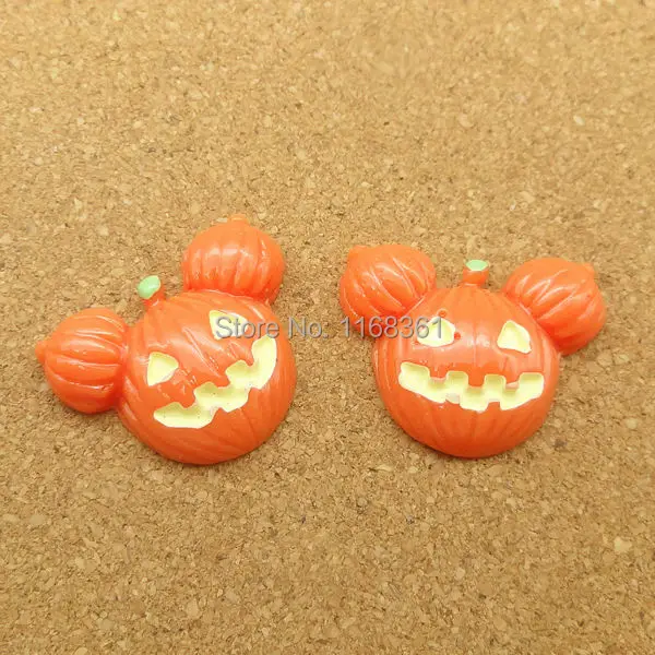 1pcs resin flat back Halloween little pumpkin 26mm Cabochons Hair Bow Center DIY Christmas decration C119-5