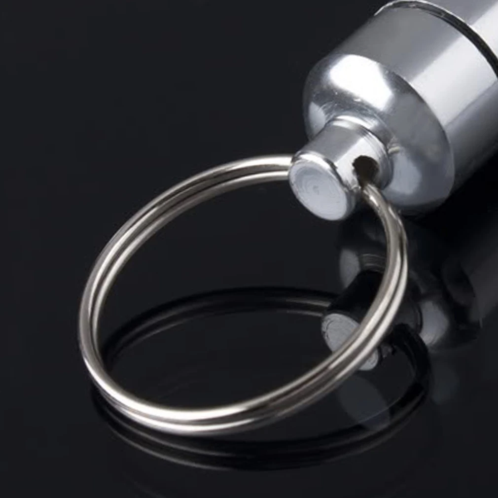 1pc key holder Aluminum Waterproof Pill Shaped Box Bottle Holder Container Keychain medicine Keyring keychain box