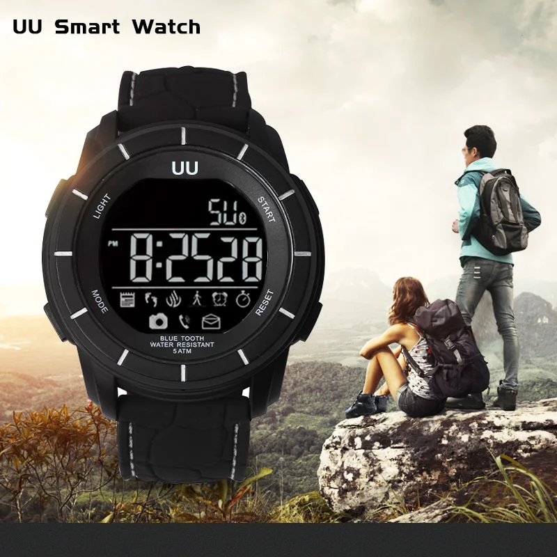 Uu Bluetooth Smart часы Водонепроницаемый Открытый спортивные для IOS Android смартфон passameter