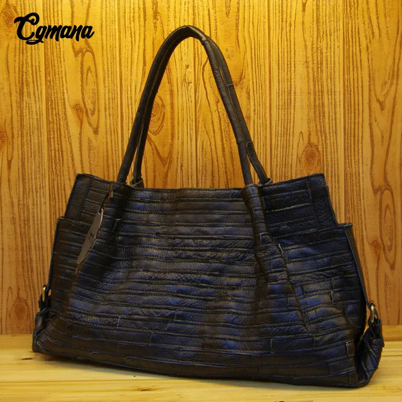 multi Main De Sacs À Véritable Noir Rayé Des Bandoulière Fourre Vache tout blanc Décontracté Couture Mode En 100 Femmes Cgmana Première Peau Cuir Sac wBPYBqa