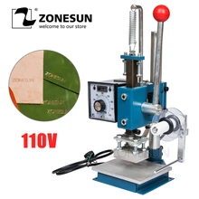 ZONESUN 110 В ручная машина для горячего прессования фольги, штамповочная машина для ПВХ, дерева, бумаги, кожи, штамповочная машина для горячей фольги