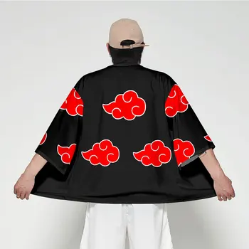

Japan Anime Naruto Hokage Akatsuki Cosplay Kimono Haori Men Women Cardigan Shirt Yukata with Obi Traditional Japanese Clothes