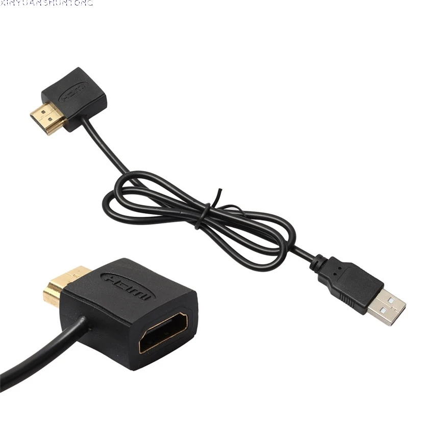 

Convertor + USB 2.0 Male Charger Cable Splitter Adapter 50cm HDMI Male To Female JUL27