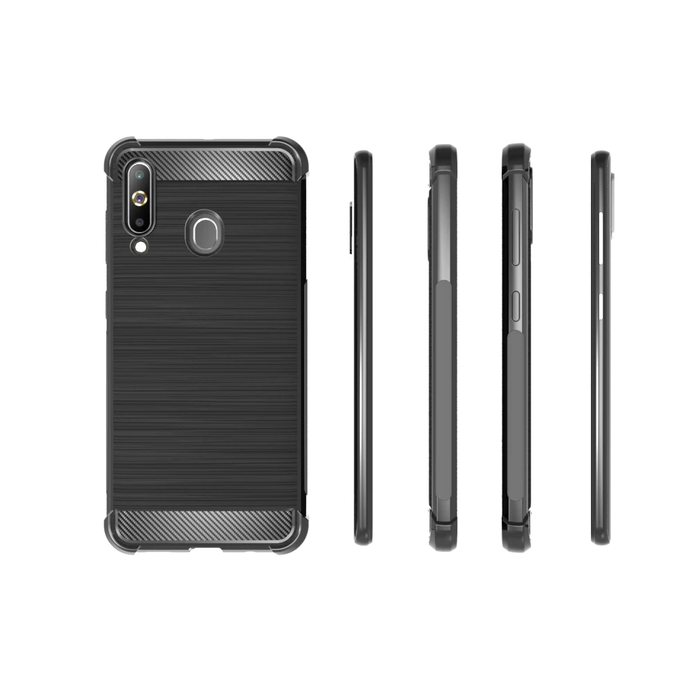 Shock Absorption Cover Soft TPU Anti Scratch Carbon Fiber Design Back Case for Samsung galaxy A60