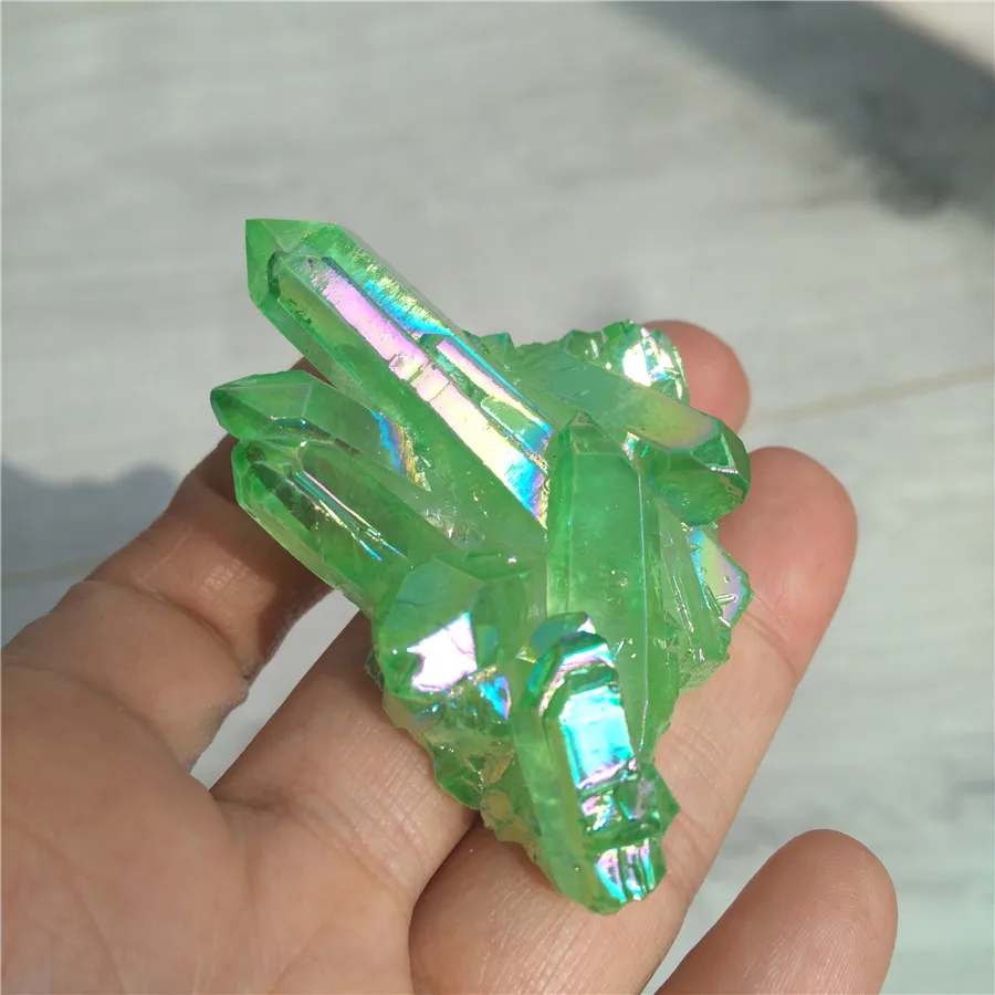 Rainbow Titanium Aura Crystal Cluster – Rainbow Quartz Cluster Crystal for Reiki Healing and Terrariums – Gift, Home Decoration image 5