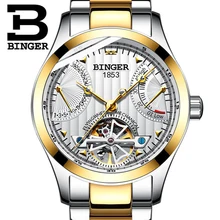 

BINGER Tourbillon Skeleton Mens Watch Top Brand Luxury Watch Men Automatic Mechanical Wristwatch Sport Male Clocks relogio 2019