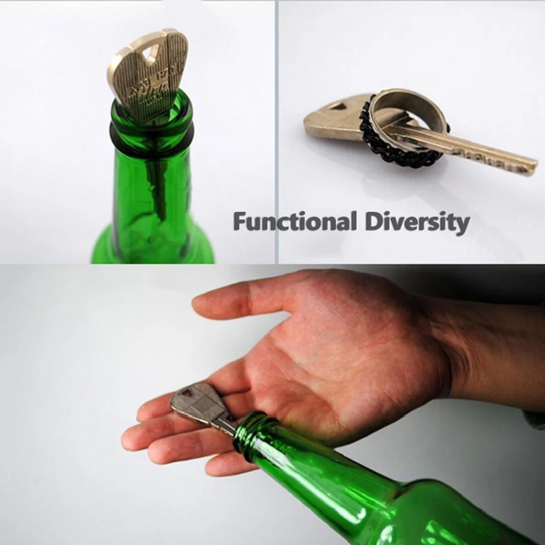 

2 Pcs Penetration Magic Trick Props Magic Joke Toy Easy To Play Magic Trick Toy Folding Key Thru Bottle Or Ring
